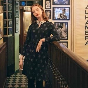 Miss Patina Ziggy Stardust Bowie Cat collar star print dress